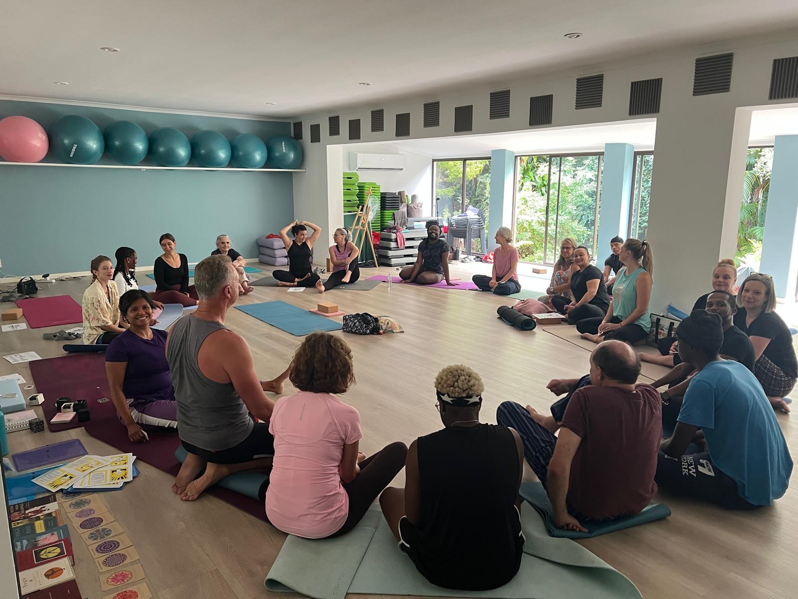 Workshop circle discussion during yoga teacher training